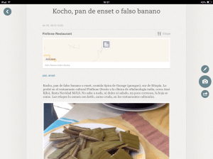 Tomando notas sobre el kocho en el restaurante cultural Finfinne, Addis Ababa, Evernote Food. Foto: eaTropía